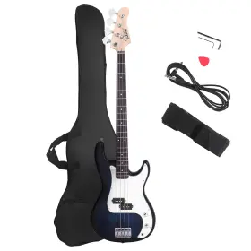 Glarry 680811508249 Electric Bass Guitar Full Size 4 String Rosewood Basswood Fire Style Exquisite B