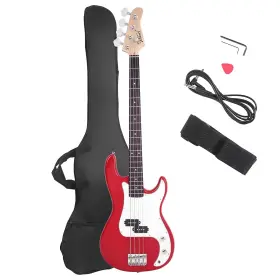 Glarry 680811508263 Bass Guitar Full Size 4 String Rosewood Basswood Fire Style Exquisite Burning Ba