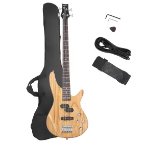 Glarry 680811509628 Bass Guitar Full Size 4 String Exquisite Stylish With Power Line Bag An