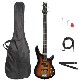 Glarry 749652044795 Gib Electric Bass Guitar Full Size 4 String Sunset Color