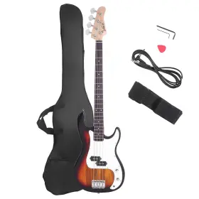Glarry 952412315415 Electric Bass Guitar Full Size 4 String Rosewood Basswood Fire Style E
