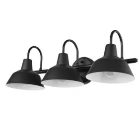 Globe Electric 058219655542 Vintage 24 3-light Led Matte Black White Interior Vanity Light