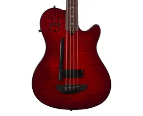 Godin 623501041695 A4 Metallica 4-string Bass With Flame Top - Transparent Red Used