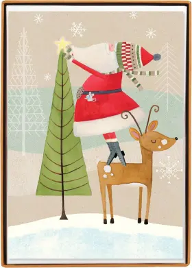 Bx510  Graphique Santa Star Holiday Cards - Pack Of 15 With Envelopes Christmas