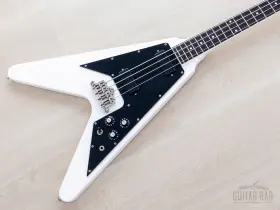 Fvb-750 Greco 1991 Vintage Flying V Bass White Japan Fujigen