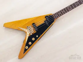 Fvb900 Greco 1970s Vintage Flying V Pj Bass Yellow Natural With Case Hangtag