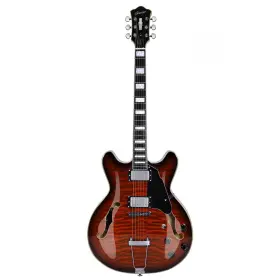Gt335-22 Grote Spot Goods Glossy Hollow Body Electric Guitar Brown Water Pattern