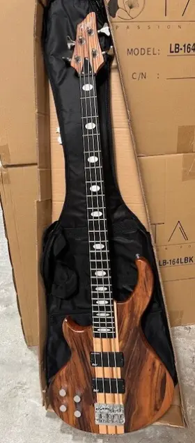 Yg100-f4l Gstyle Left-han 4 String E. Bass Millettia Laurentii Okoume Body Maple Neck Buzz