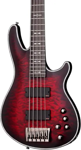 Extreme-5 Guitar Research 1919 Schecter Hellraiser 5-string Bass Crimson Red Burst Satin