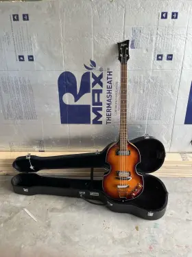 H Fner 888365081779 Hi-cb-pe-pw 4 String Electric Bass Guitar With Hard Shell Case For Parts