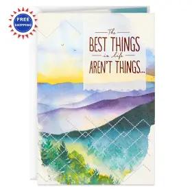 529rzb1404 Hallmark Birthday Card Watercolor Mountains Vehicle Auto Automotive Oem