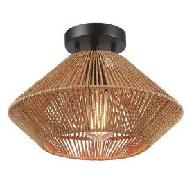 Hampton Bay 058219248058 Savannah 1-light Paper Twine Semi Flush Mount