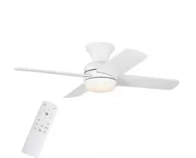Hampton Bay 082392842123 Cardiff 42 Inch Matte White Flush Mount Standard Indoor Ceiling Fan With Ad