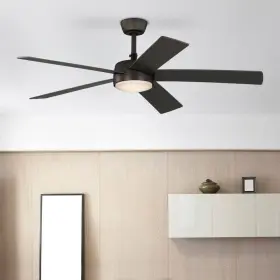 Hampton Bay 082392852542 Benning 52 Inch Flat Bronze Downrod Standard Ceiling Fan With White Adjustable Le