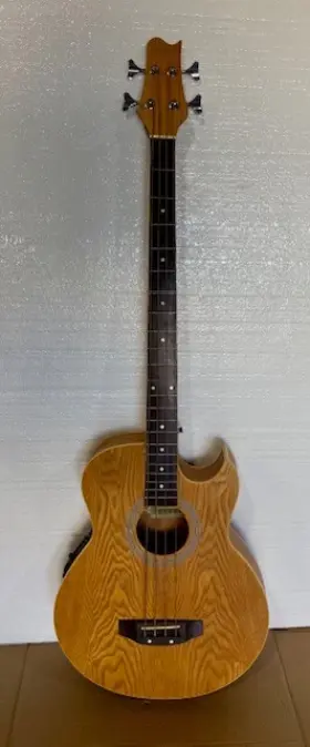 090-f4-yellow Harmonia 4 String E. Acoustic Bass Laminated Willow Wood Body Back &sides Pickup Issue
