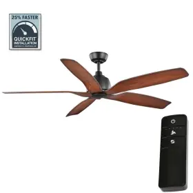 Home Decorators 082392560492 60 Inch Sirrine Indoor/outdoor Matte Black Smart Ceiling Fan With Remote Control