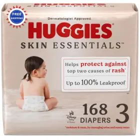 00036000565614 Huggies Size 3 Diapers Skin Essentials Baby 16-28 Lbs 168 Count Packs