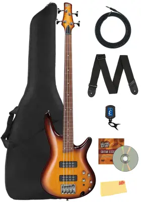 Sr370ef Ibanez 840262252539 Sr Standard Fretless Bass Guitar - Brown Burst With Gig Bag
