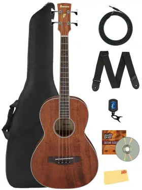 Pnb14e Ibanez 840262252829 Acoustic Bass Guitar - Open Pore Natural With Gig Bag