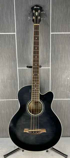 Aeb20e-tks Ibanez Acoustic Electric Bass Guitar 4 String Right Hand Trans Black