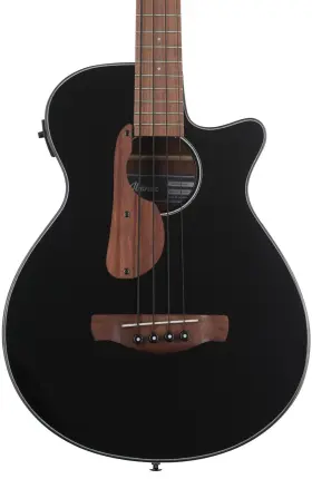 Aegb24ebkh Ibanez Aegb24e Aeg Acoustic-electric Bass Guitar - Black High Gloss