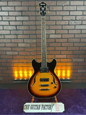 Asb180-0218-u Ibanez Asb180 - Brown Sunburst Semi-hollowbody Bass Guitar