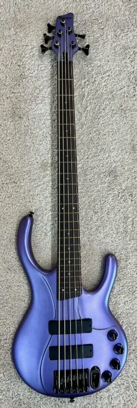 Edc705-dvf Ibanez Model Edc705dvf 5-string Electric Bass Guitar With Case - Violet Flat Fin