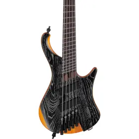 Ehb1135msskl Ibanez Ehb1135ms Headless 5-string Bass Guitar Silver Wave Black Low Gloss