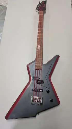 Mdb5 Ibanez Destroyer Bass Oxblood/black Dr Red Devil Stings And Custom Case