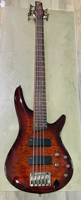 Sr1605dw-del Ibanez Soundgear Sr Series 5-string Bass Quilted Maple Transparent Red