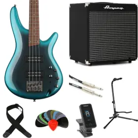 Sr300ecubampbn Ibanez Standard Sr300e Bass Guitar And Ampeg Rb-108 Amp Bundle- Cerulean Aura