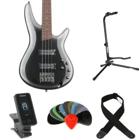 Sr300emgbessbn Ibanez Standard Sr300e 4-string Bass Guitar Essentials Bundle - Midnight Gray