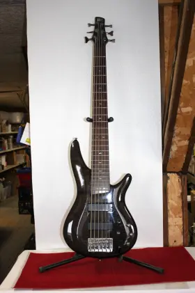 Sr706 Ibanez 2008 Sound Gear 6 String Bass Transparent Black With Hard Case