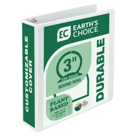 18987  Inc. Plant-based 3 Inch Durable Round Ring Made In Usa View Binder Eco-friendly U