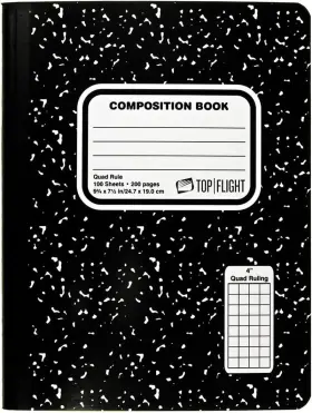 Inc. 313033351316 Sewn Marble Composition Book Black/white Quad Rule 4 Squares Per Inch 9.75 X