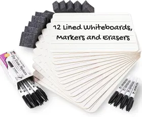 35025 Inc. Dry Erase Board Classroom Pack - Mini Lapboard School Supplies Includes 12 Eac