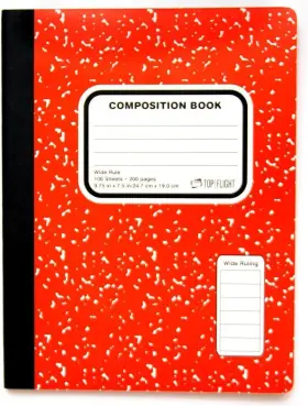 41352 Inc. Colored Marble Composition Book 100 Sheets Wide Rule 9.75 X 7.5 I