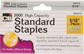 Leo84516 Inc. High Capacity Standard Staples 5/16 Inch Leg Length Silver 5000/box 84516