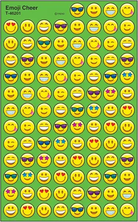 T-46201  Inc. Trend Emotion Icon Cheer Superspots Stickers Classroom Incentives 800 Count