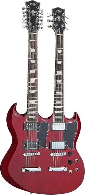 Idn-126 Iyv 18 String Electric Guitar Right Trans Red