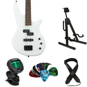 Js2swessbun Jackson Spectra Js2 Bass Guitar Essentials Bundle - Snow White