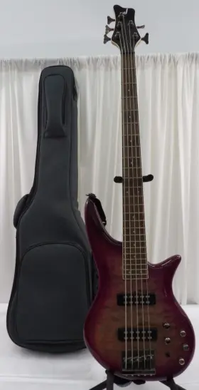 Js3qv Jackson 5 String Purple Electric Bass Guitar Right Handed With Case