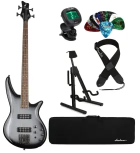 Js3sbessbun Jackson Spectra Js3 Bass Guitar Essentials Bundle - Silverburst
