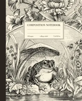 Ntfg2546 Jiobbo Composition Notebook College Ruled Frog And Mushroom Vintage White