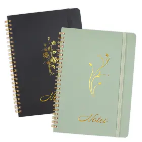 09hdmxb0003 Joyberg Aesthetic Spiral Notebook 2pcs Cute 8.3 Inch X Green And Black