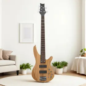 Jt-01536314 Juhomiee Ib 5-string Bass Guitar Set - Hh Pickups Basswood Body Maple Neck Natural