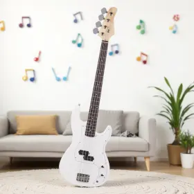 Jt-21575936 Juhomiee 4-string P-style Bass Guitar Set - P-pickups Basswood Body Maple Neck White