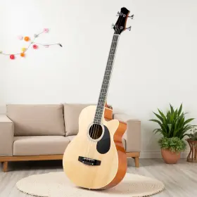Jt-51925671 Juhomiee 4-string Electric-acoustic Bass Guitar Set With Eq - Cutaway Basswood Natural