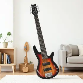 Jt-79609163 Juhomiee Ib 6-string Bass Guitar Set - Hh Pickups Maple Neck Basswood Body Sunburst