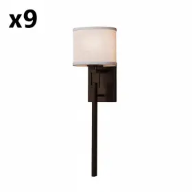 Justice Design Group 784689066471 9 X Alpine Ada 1-light Wall Sconce - Dark Bronze Cream Linen Fabric Shade